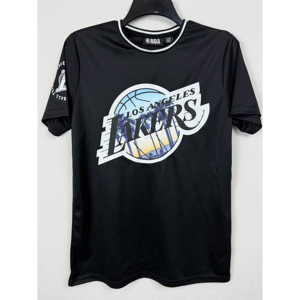 NBA Boys Jersey T-Shirt 14-15 Black LeBron James 23 Los Angeles Lakers Mesh Tee